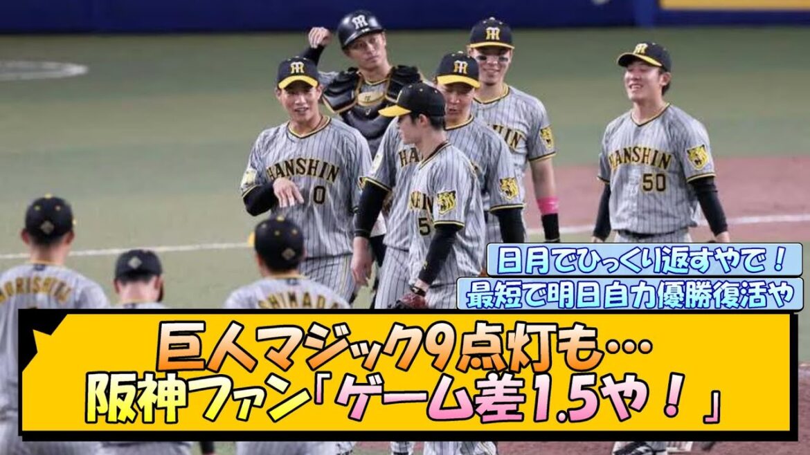 巨人マジック9点灯も…阪神ファン「ゲーム差1.5や！」【なんJ/2ch/5ch/ネット 反応 まとめ/阪神タイガース/岡田監督】