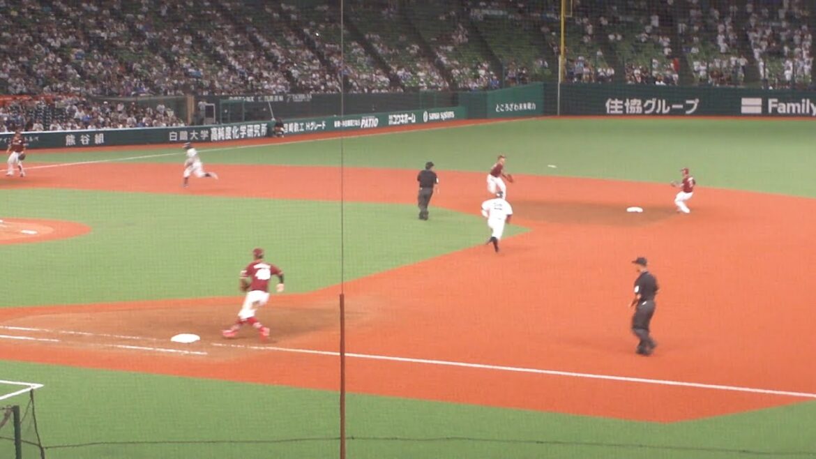 楽天 村林一輝のトスによる、643のダブルプレー 本日2つ目　西武 vs 楽天　2024年9月12日(木) ベルーナドーム