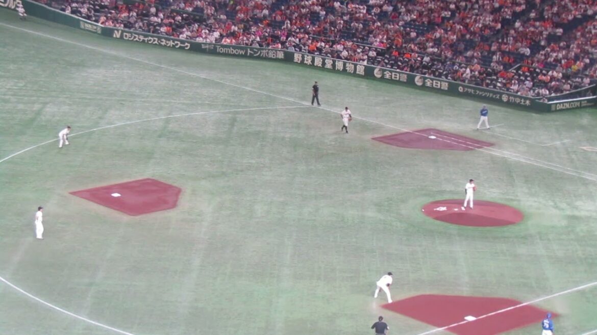 初回 岡林勇希の時のジャイアンツ守備体系 坂本勇人の逆シングルが上手い（読売ジャイアンツ 対 中日ドラゴンズ 2024年9月16日）