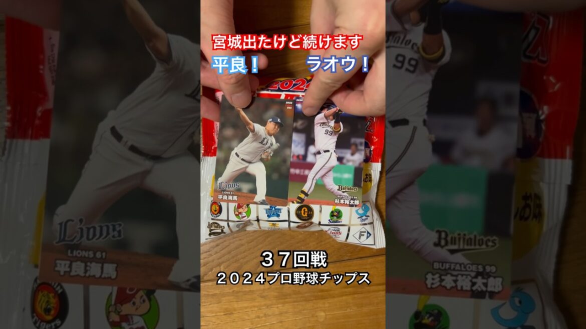 【2024プロ野球チップス第1弾】平良海馬・杉本裕太郎｜埼玉西武ライオンズ・オリックスバファローズ｜宮城大弥出たけど続けます #shorts