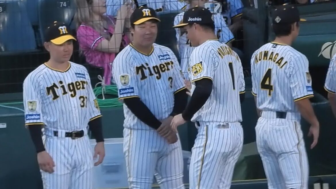 【大山さんのお遊び】ニヤニヤしながら森下とのハイタッチを拒否しようする大山悠輔