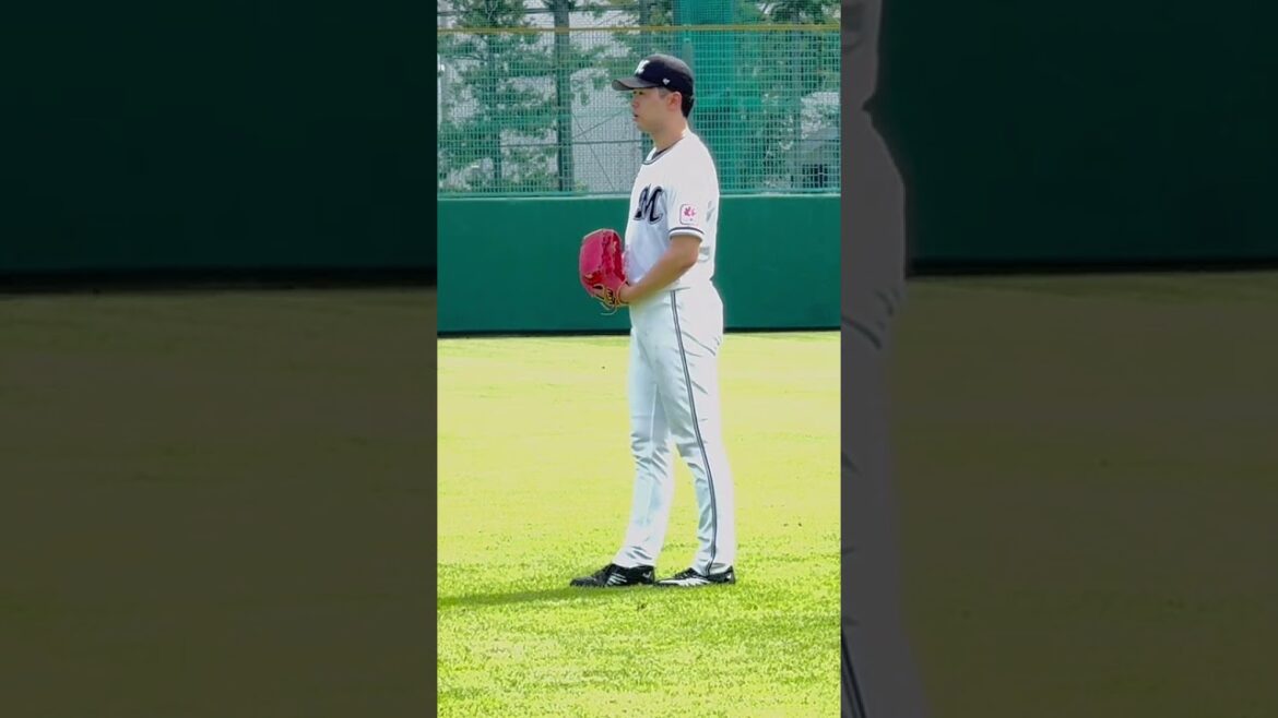 2024/9/20スローモーション  種市篤暉 キャッチボール ロッテ浦和球場 #chibalotte