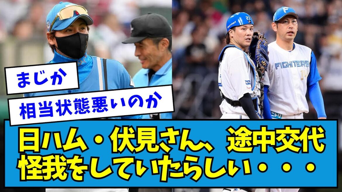 【悲報】日ハム・伏見さんが途中交代、怪我をしていたらしい・・・【なんJ反応】