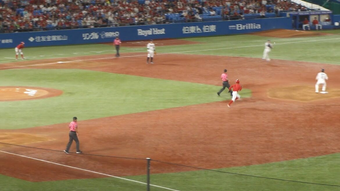 ヤクルト 長岡秀樹 ナイスプレー　ヤクルト vs 広島　2024年9月19日(木) 神宮球場