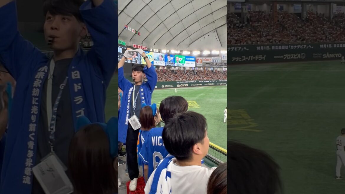 中日✨ 成也！成也！　轟く一打燃ゆる気迫を胸に　猛打炸裂　遥か彼方強き一打　無限の空へ　（かっとばせー　細川）東京ドーム　レフトビジター2024.9.15読売戦 3-6負け🔥#立浪  #中日 #読売