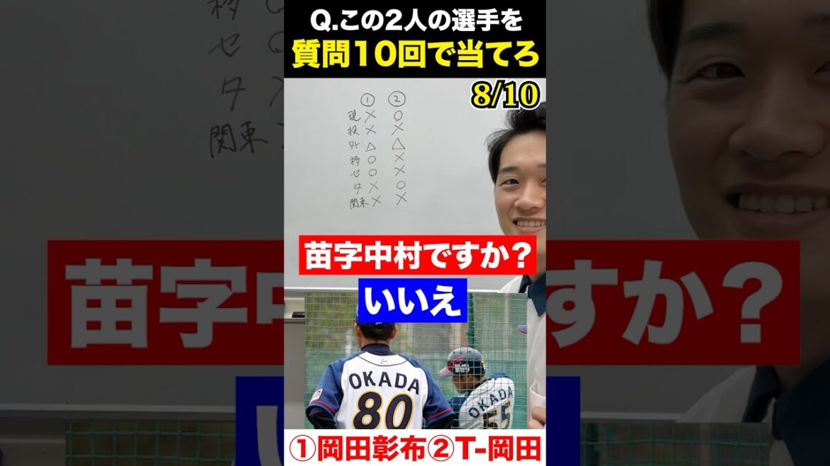 プロ野球アキネーター #岡田彰布 #t岡田 #プロ野球 #アキネーター