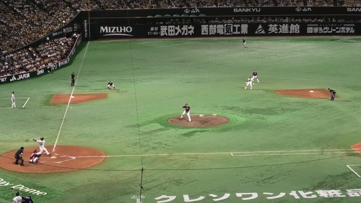 この角度から見ると気持ちイイ、今宮健太の三塁線を破るタイムリー！2024.9.22