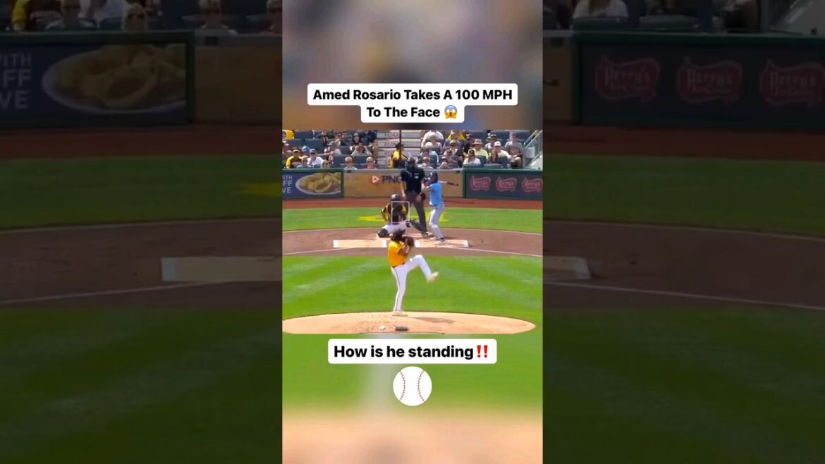 Let's Hope Rosario is Okay! That Is Scary 😳 #baseball #baseballmemes #baseballcap #shortsfeed