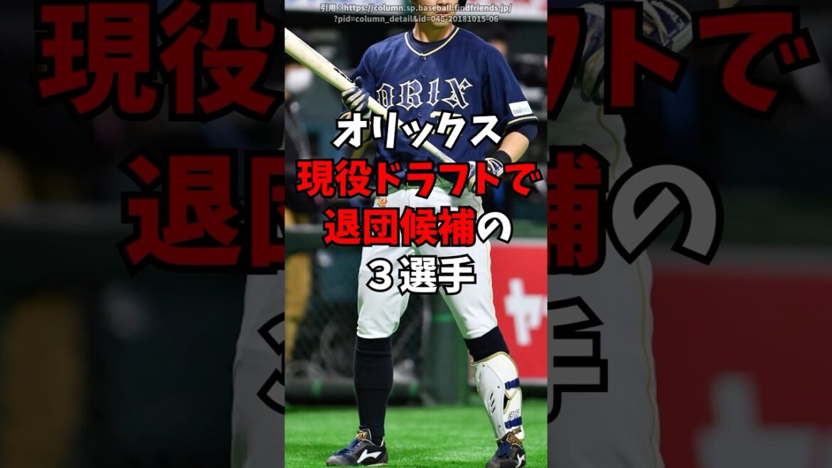 オリックスから現役ドラフトで退団危機の3人【オリックスバファローズ】