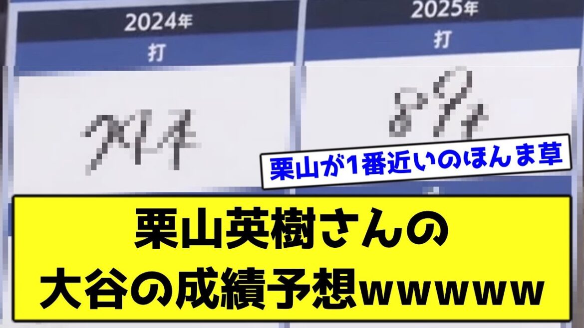 栗山英樹さんの大谷の成績予想wwwwwwwwww【なんJ反応】