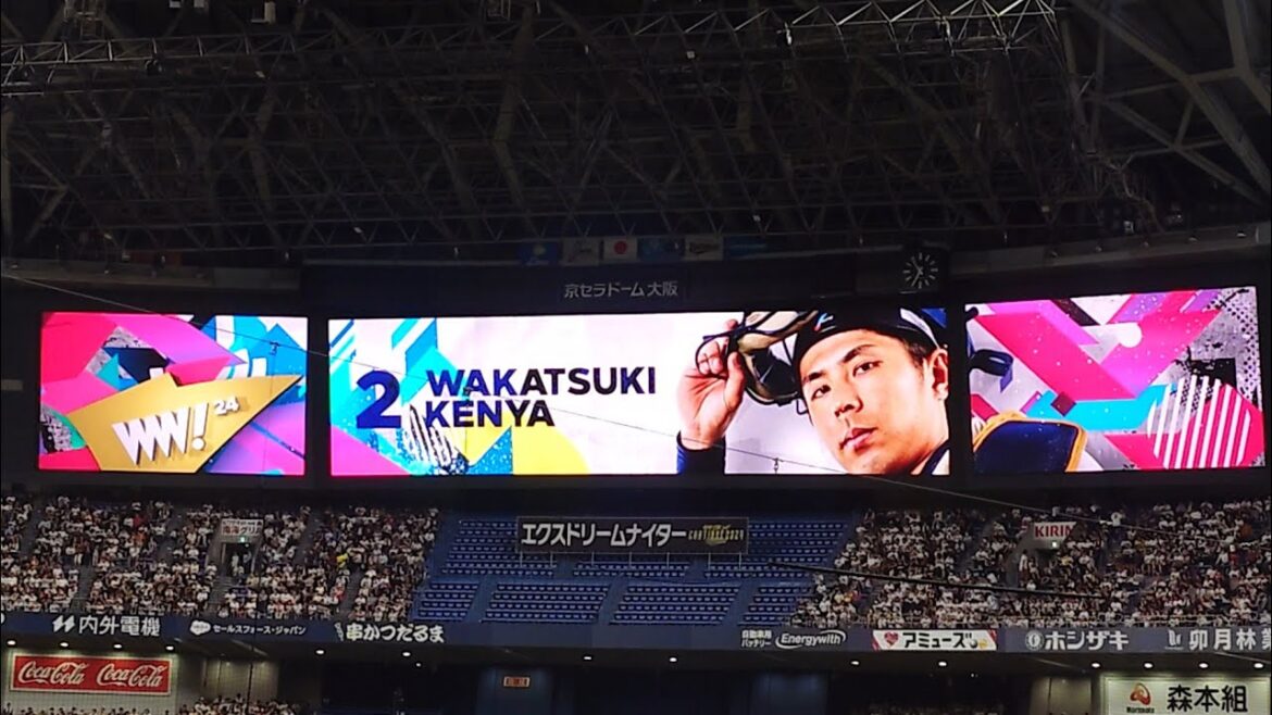 若月健矢 選手 ｢オリジナル  CLAP ADACHI!!｣ 第1打席 (今季引退の安達了一選手の2020年迄のチャンス時登場曲) オリックス･バファローズ 選手 ビジョン映像@京セラドーム 2024