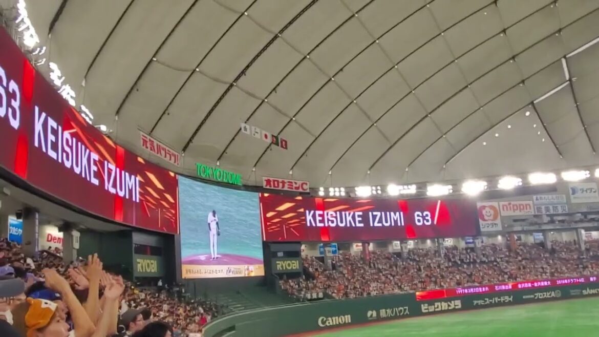 20240713　泉圭輔が登板。8回表　読売ｼﾞｬｲｱﾝﾂ(巨人)@東京ﾄﾞｰﾑ･ﾚﾌﾄ外野