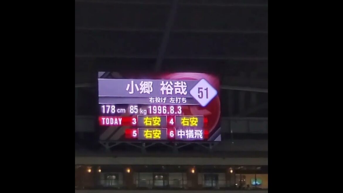 20240510　小郷裕哉が打ち過ぎてる！ﾍﾞﾙﾄﾞのﾈｯﾄ裏ｻﾌﾞﾋﾞｼﾞｮﾝに表示される打者の本日成績　#shorts@ﾍﾞﾙｰﾅﾄﾞｰﾑ･外野ﾗｲﾄ 西武ﾄﾞｰﾑ
