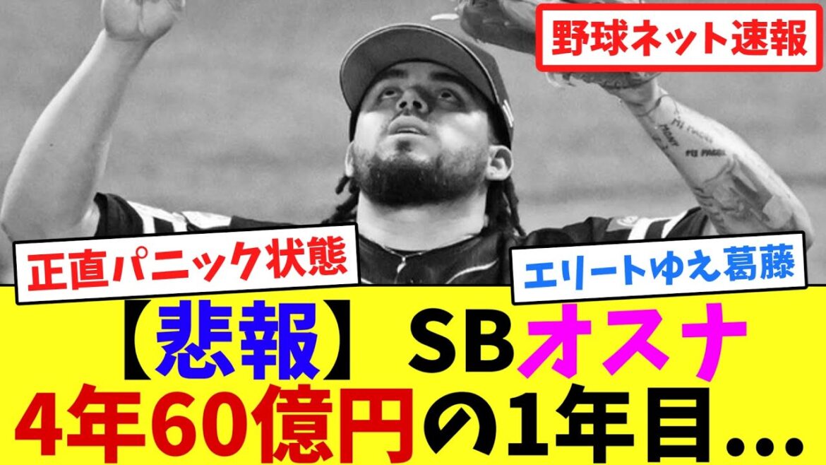 【悲報】SBオスナ4年60億円の1年目...【ネット反応集】