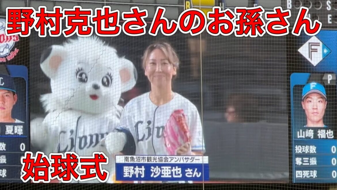 武内夏暉10勝へ！ ライオンズスタメン選手送り出し➡︎ 野村克也さんお孫さん始球式 【西武vs日本ハム】2024/9/30