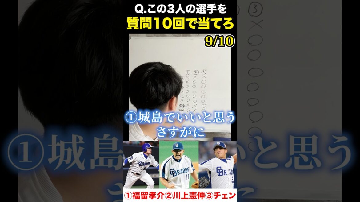 プロ野球アキネーター #福留孝介 #川上憲伸 #チェンウェイン #プロ野球 #アキネーター