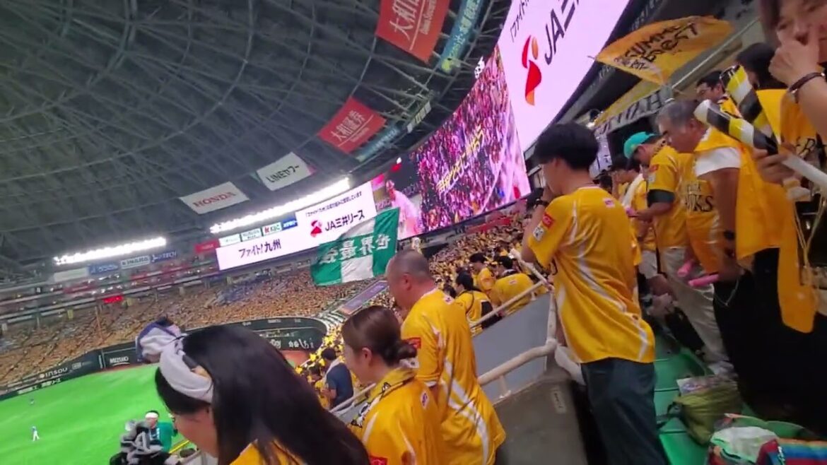 20240804　ｱｸﾛﾊﾞｯﾄﾀｲﾑ！からの~ 福岡ｿﾌﾄﾊﾞﾝｸﾎｰｸｽ　攻撃前の3連が大迫力！@みずほPayPayﾄﾞｰﾑ福岡･外野ﾗｲﾄ［鷹祭 SUMMER BOOST 2024］