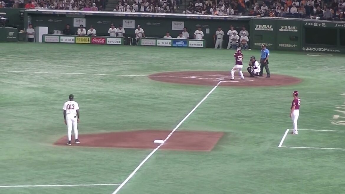 辰見鴻之介が盗塁成功！しかし水上桂はショートゴロとなる【読売ジャイアンツ対 楽天ゴールデンイーグルス2024年9月22日】