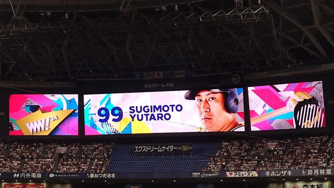 杉本裕太郎 選手 ｢ゆず  タッタ｣ (今季引退の安達了一選手の2018年の登場曲) オリックス･バファローズ 選手 ビジョン映像  PV 演出 @ 京セラドーム 2024