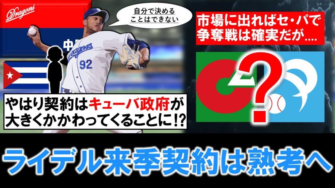 【本人の意志はあまり関係ナシ！？】中日守護神助っ人『ライデル・マルティネス』注目の来季契約は熟考する方針が判明！やはりキューバ政府が大きくかかわってくることになり、市場に出れば争奪戦確実に！？