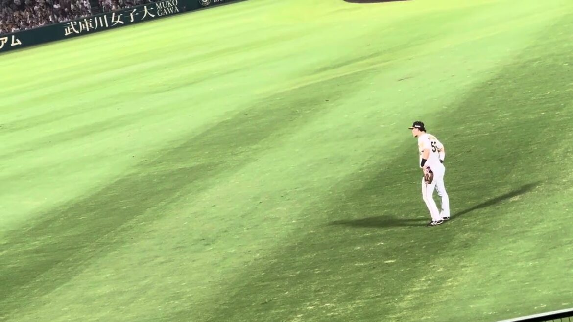 【ファールちゃいます？】レフトポール側のリクエストでジェスチャーで会話する近本と前川