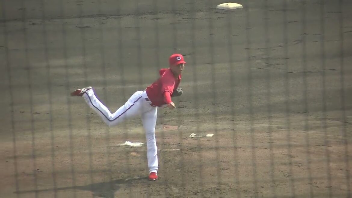 広島東洋カープ 遠藤淳志投手 投球練習 2024/9/24 ナゴヤ球場