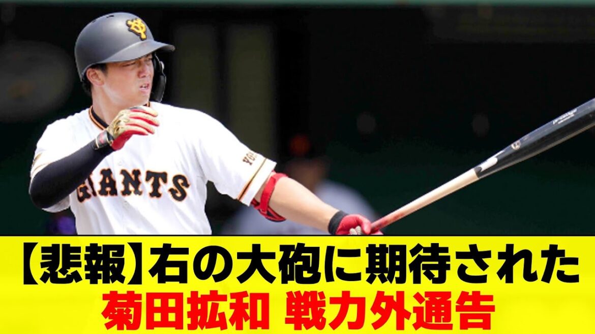 【悲報】右の大砲に期待の菊田拡和 戦力外通告