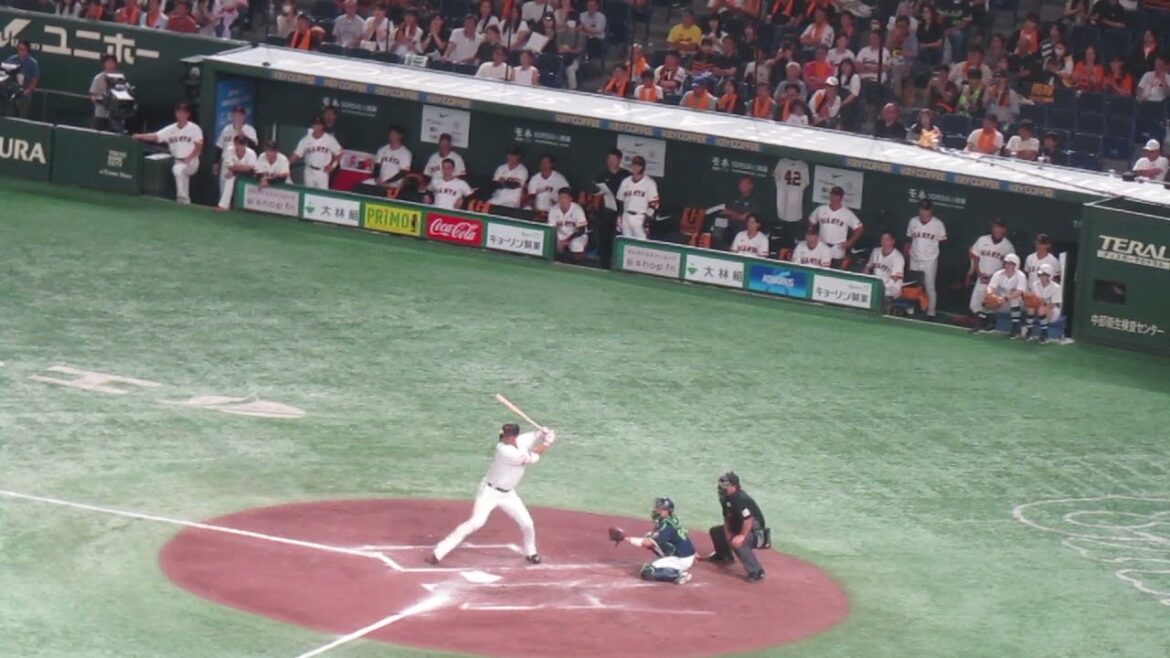 最終回 ショートフライに倒れる秋広優人の打席と巨人ベンチの様子（2024年9月14日 読売ジャイアンツ 対 ヤクルトスワローズ）