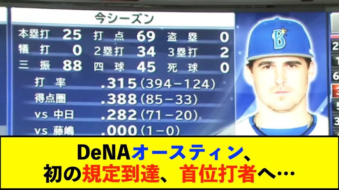 【朗報】ＤｅＮＡオースティンが５年目で初の規定打席到達「とても大切にしていた目標だったので非常にうれしい」「残りの２試合でフェンスに突っ込まないように...」【De速】