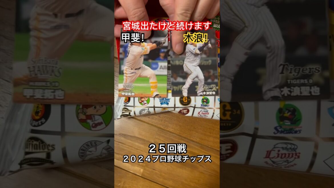 【2024プロ野球チップス第1弾】木浪聖也・甲斐拓也｜阪神タイガース・福岡ソフトバンクホークス｜宮城大弥出たけど続けます #shorts