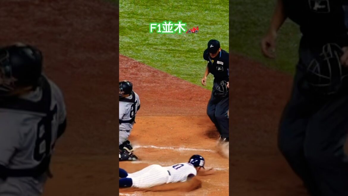 並木選手　高速ホームイン🏎️！！F1並！？ #swallows #野球 #並木秀尊 #f1