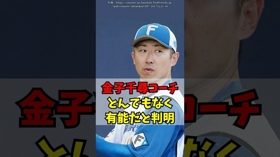日ハム　金子千尋コーチがガチで有能すぎる件【北海道日本ハムファイターズ】