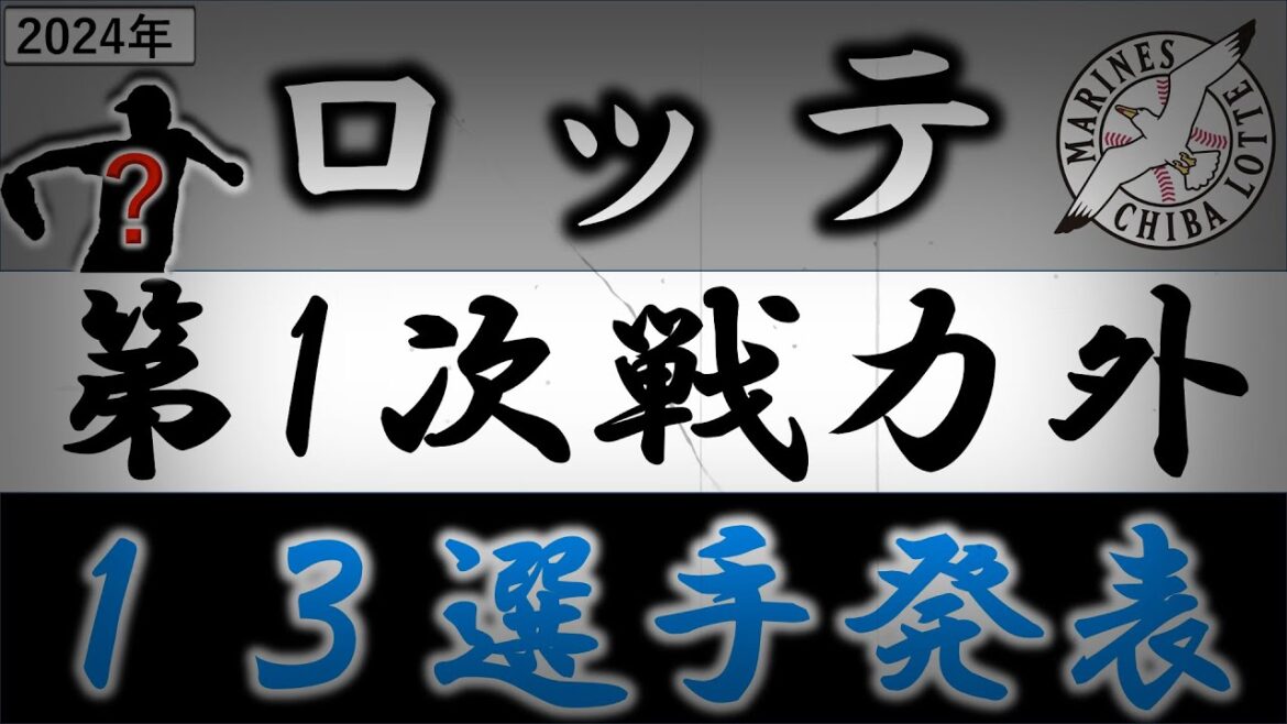 千葉ロッテ【２０２４年・第一次戦力外発表】通算２０６登板『東條大樹』や高卒３年目左腕『秋山正雲』らが戦力外＆育成落ちに　さらに育成高卒２年目『白濱快起』＆『黒川凱星』ら含む計１３選手がリリースへ