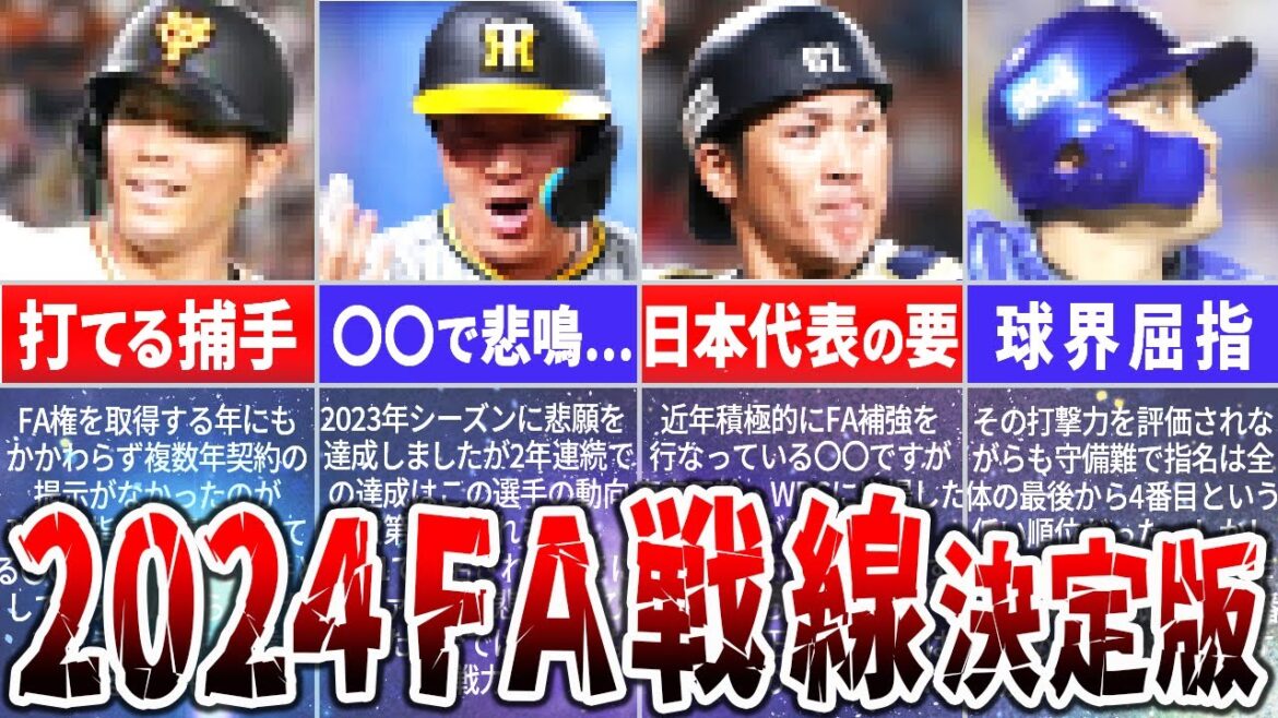 【2024FA】注目選手は誰だ？！FA宣言する選手を徹底予想