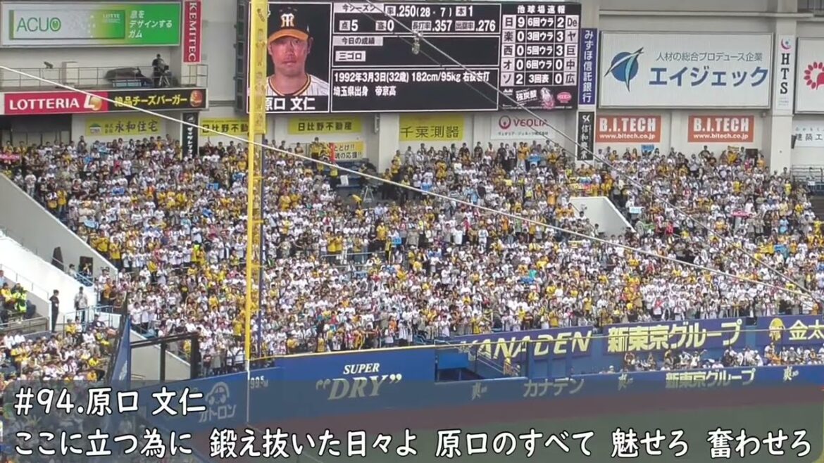 阪神タイガース　原口文仁応援歌（歌詞付き）ZOZOマリンスタジアム　2024.6.2