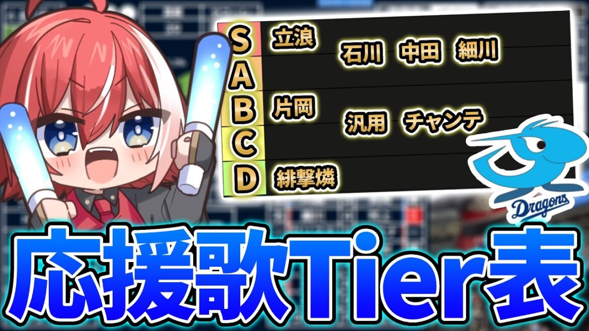 【最近流行ってる…？】中日ドラゴンズの応援歌のティア表を皆で作ってみよう！【中日】【中日ドラゴンズ】#PR