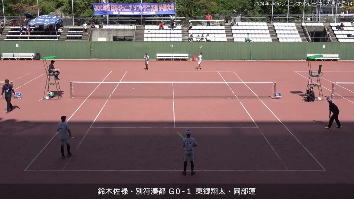2024年 全日本ジュニアソフトテニス選手権大会 男子U-14 ダブルス 決勝 鈴木佐禄・別符湊都(野木中学校) 対 東郷翔太・岡部蓮(王寺ユースクラブ)