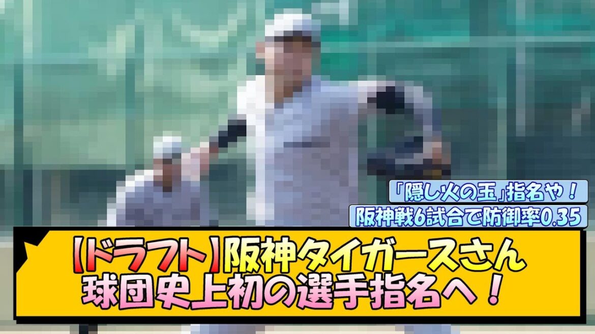 【ドラフト】阪神タイガースさん、球団史上初の選手指名へ！【なんJ/2ch/5ch/ネット 反応 まとめ/阪神タイガース/岡田監督】
