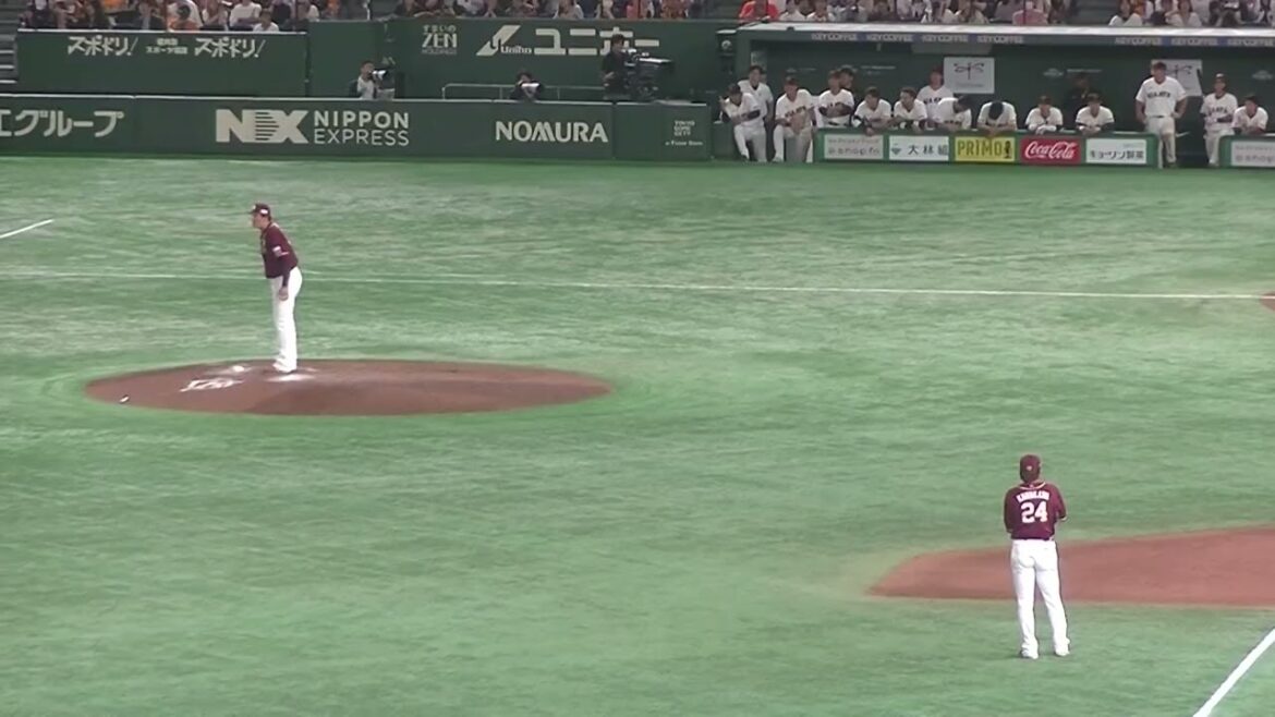 ティマを敬遠し山瀬慎之助をレフトフライに打ち取る弓削隼人【読売ジャイアンツ対 楽天ゴールデンイーグルス2024年9月22日】