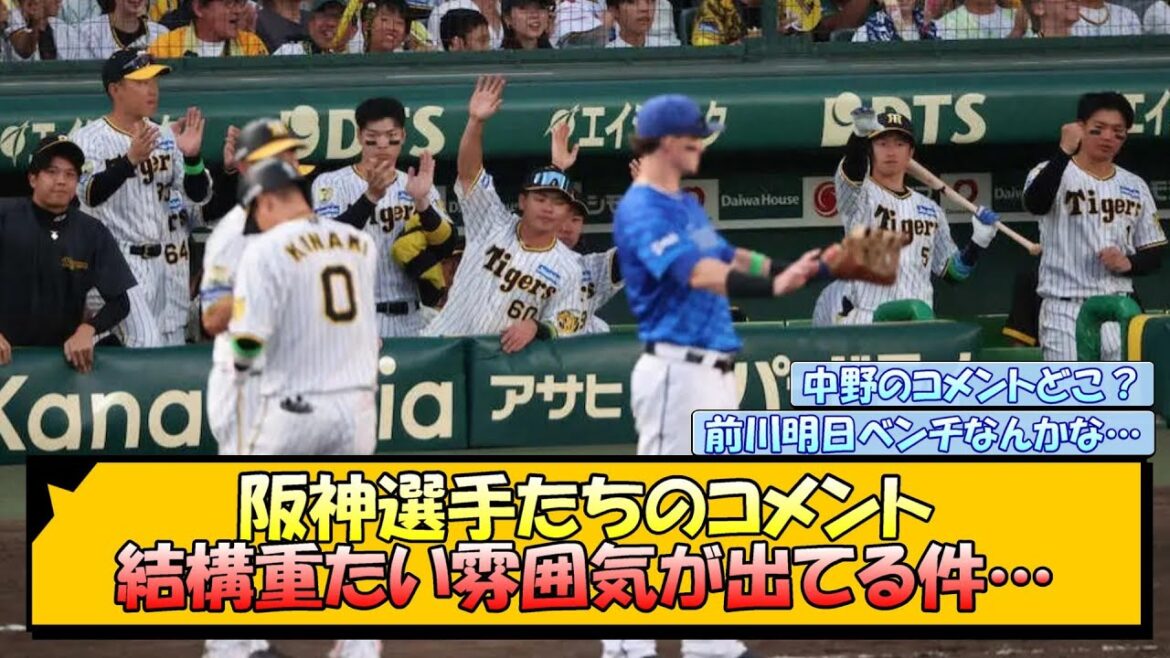 阪神選手たちのコメント、結構重たい雰囲気が出てる件【なんJ/2ch/5ch/ネット 反応 まとめ/阪神タイガース/岡田監督】 阪神選手たちのコメント、結構重たい雰囲気が出てる件【なんJ/2ch/5ch/ネット 反応 まとめ/阪神タイガース/岡田監督】