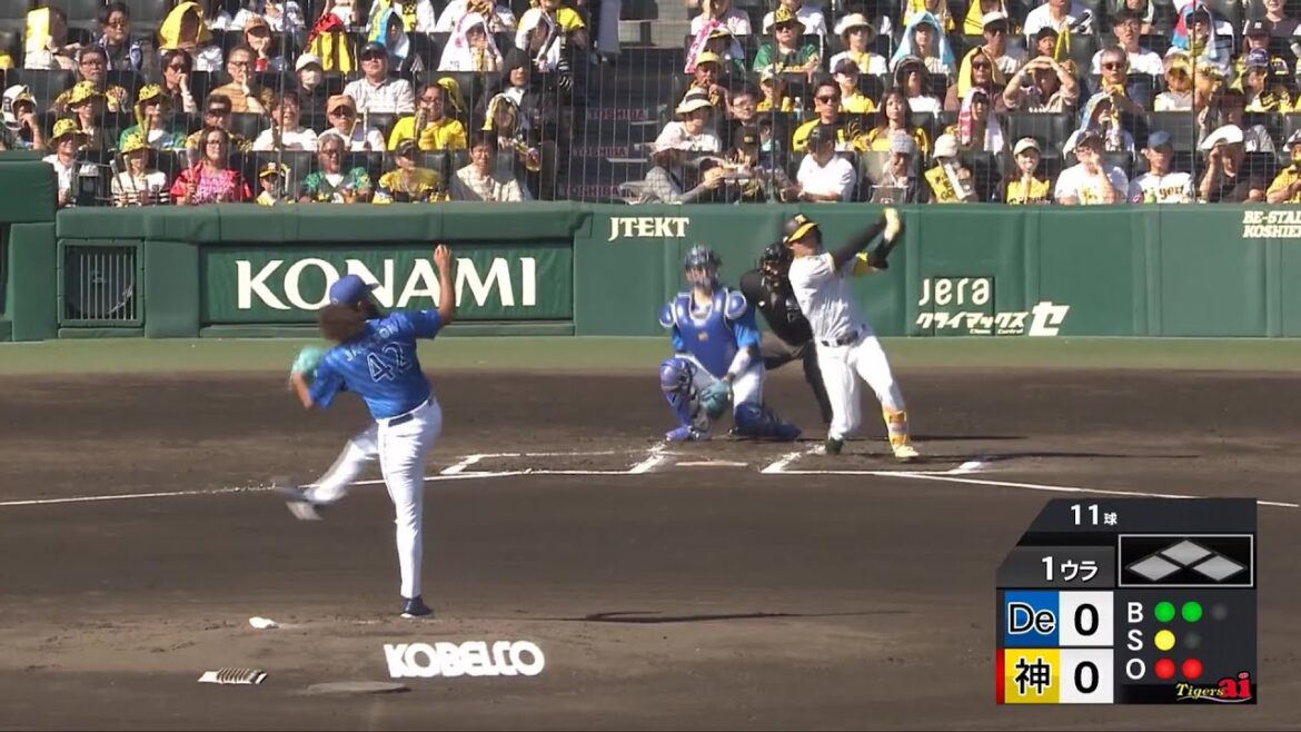 Hanshin-Tigers: 【先制ホームラン】1回裏、二死走者無しから#森下翔太 選手がレフトスタンドへの先制のソロホームラン!【2024/10/13T-DB】 【先制ホームラン】1回裏、二死走者無しから#森下翔太 選手がレフトスタンドへの先制のソロホームラン!【2024/10/13T-DB】
