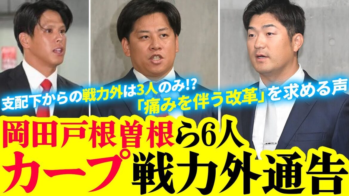 カープ岡田戸根曽根ら6人に戦力外通告。支配下からの戦力外は3人のみ
