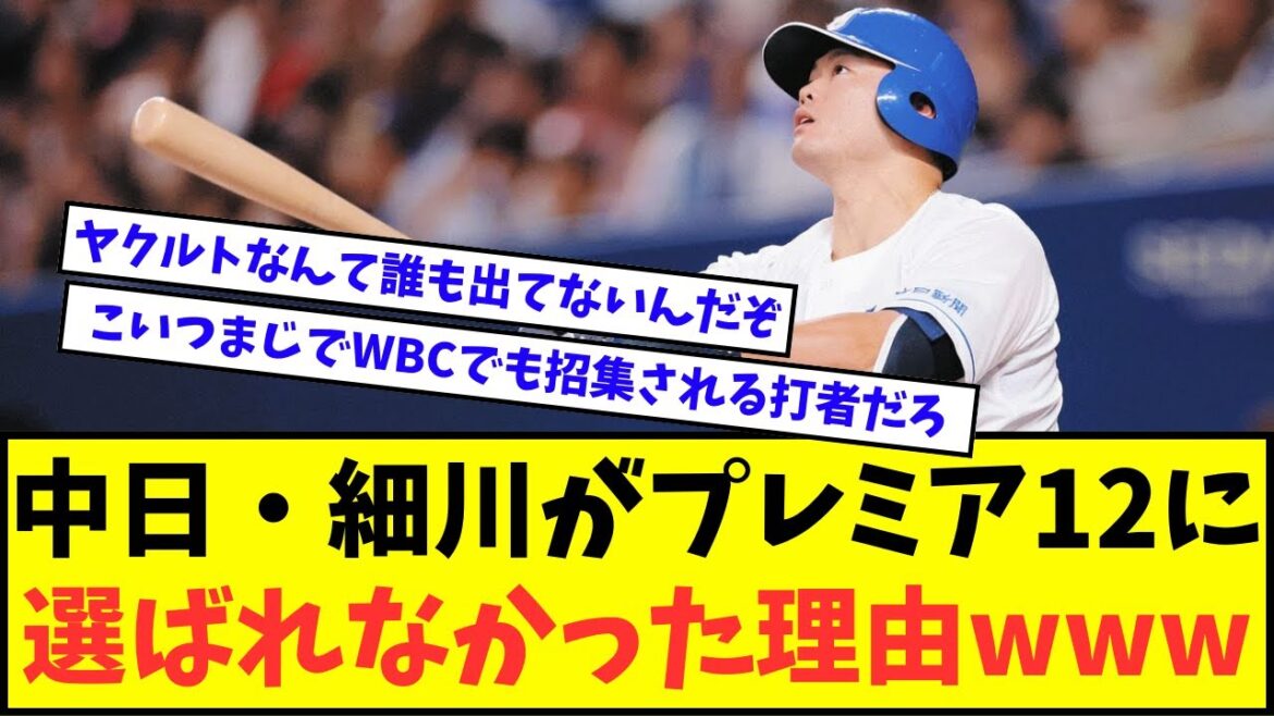 【なんでや？】中日・細川成也がプレミア12に選ばれなかった理由wwwww【なんJ反応】【2chスレ】【5chスレ】【プロ野球反応集】