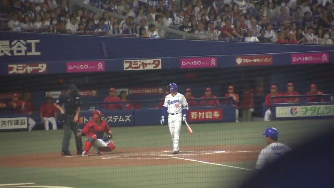 中日ドラゴンズ 松木平優太選手 第1打席 空振り三振 VS 広島東洋カープ 2024/9/23 バンテリンドーム