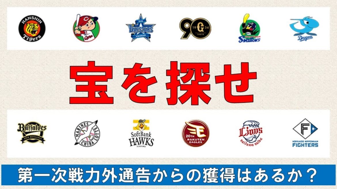 【宝を探せ】第一次戦力外通告選手からの獲得はあるか？当chが興味もった選手をピックアップ！【3選手プラス特別枠1選手】2024/10/12