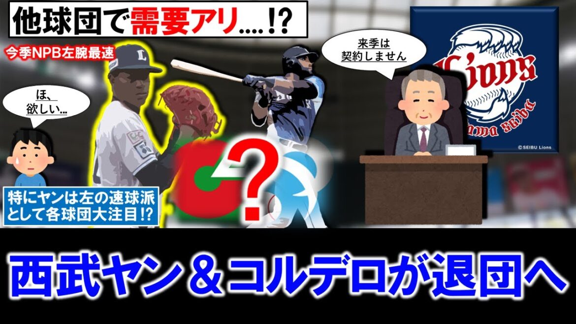 【他球団で需要も...！？】西武助っ人『ジェフリー・ヤン』＆『フランチー・コルデロ』が退団へ！特にヤンは制球難も今季NPB左腕最速の速球派リリーバーで昨年争奪戦になった経緯もあり各球団注目！？