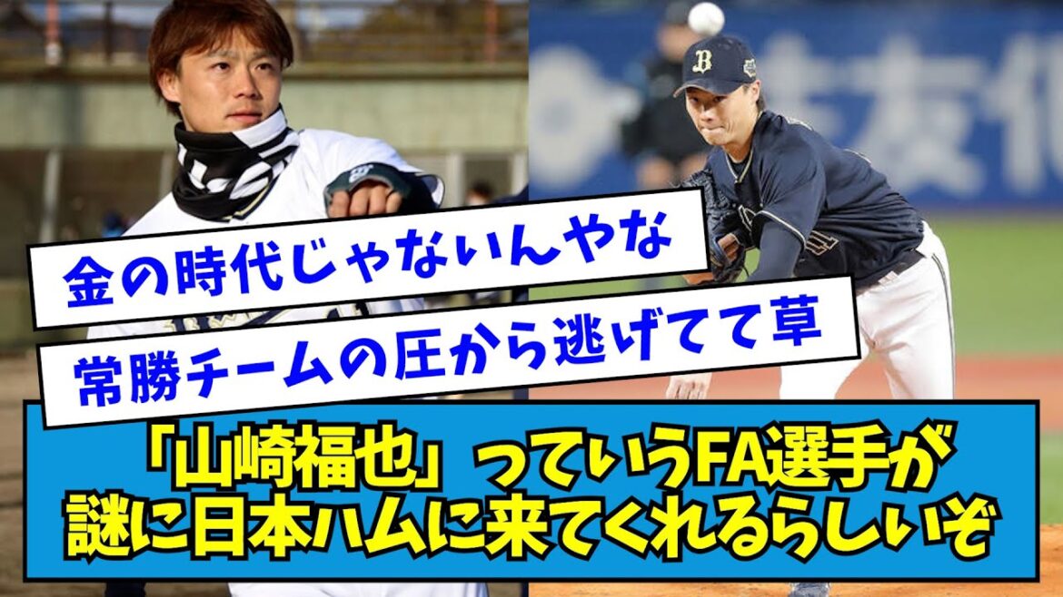 【2023年】「山崎福也」っていうFA選手が謎に日本ハムに来てくれるらしいぞ【なんJ反応】