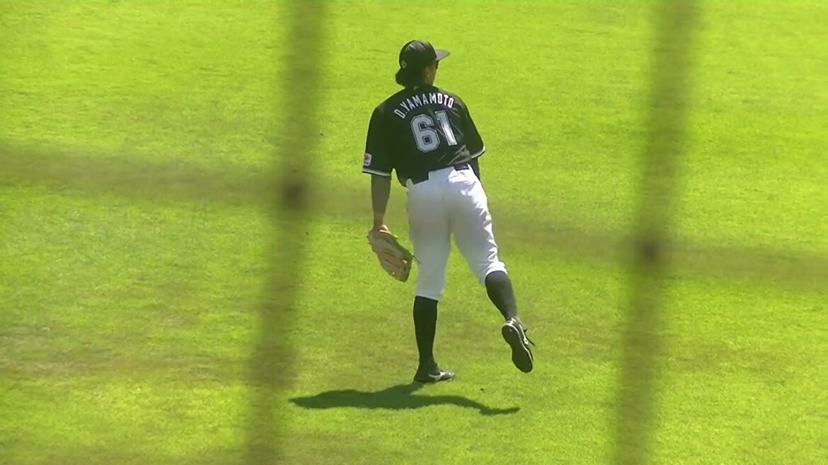 【マリーンズ】山本大斗のキャッチボール姿（2024年9月11日 日本ハムファイターズ 対 千葉ロッテマリーンズ 鎌ヶ谷）