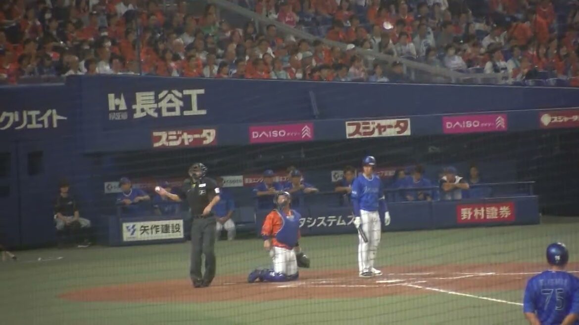 横浜DeNAベイスターズ 大貫晋一選手 第2打席 センターフライ VS 中日ドラゴンズ 2024/10/6 バンテリンドーム