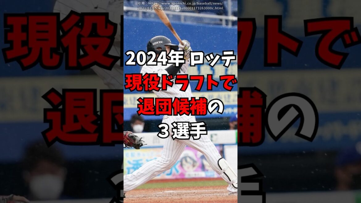 【ロッテ】今年の現役ドラフトで退団危機の３人【千葉ロッテマリーンズ】